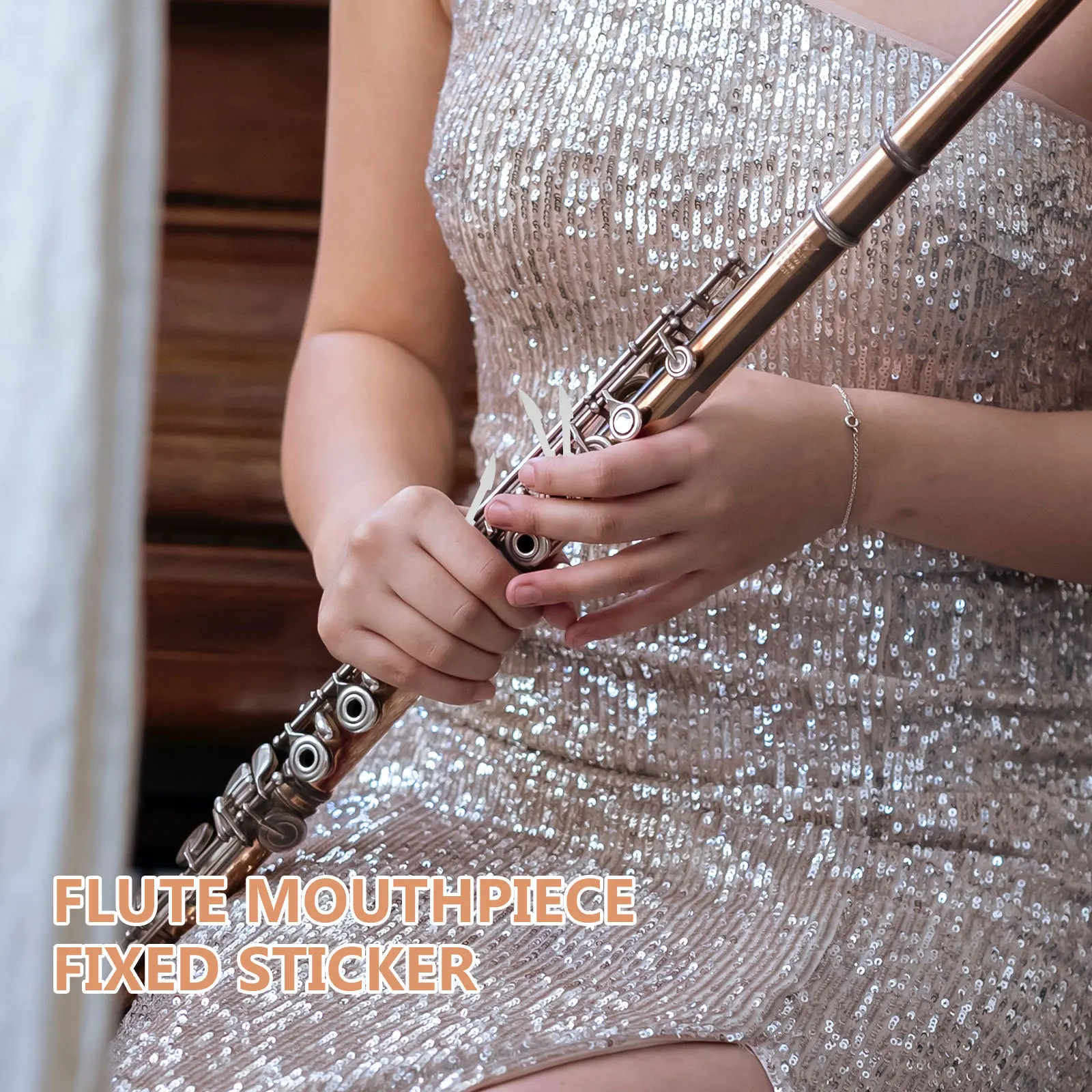 

10Pcs Flute Mouthpiece Pads Self-Adhesive Silicone Anti-Slip Positioning Stickers Thin Mouth Shape Placement for Flute Training