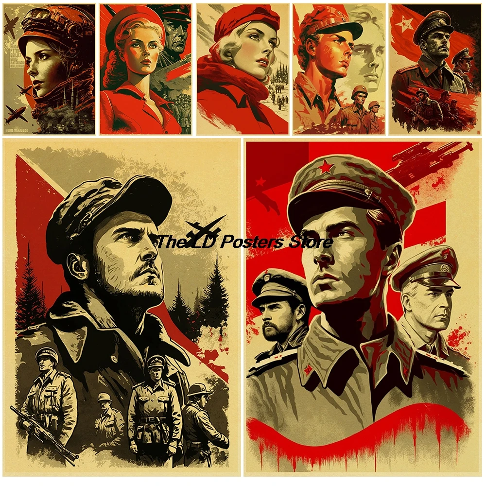 Poster Retro Soviet Union Print Stationery Students Decoration Chambre Personality Creative Laptop Luggage Kraft Paper Posters