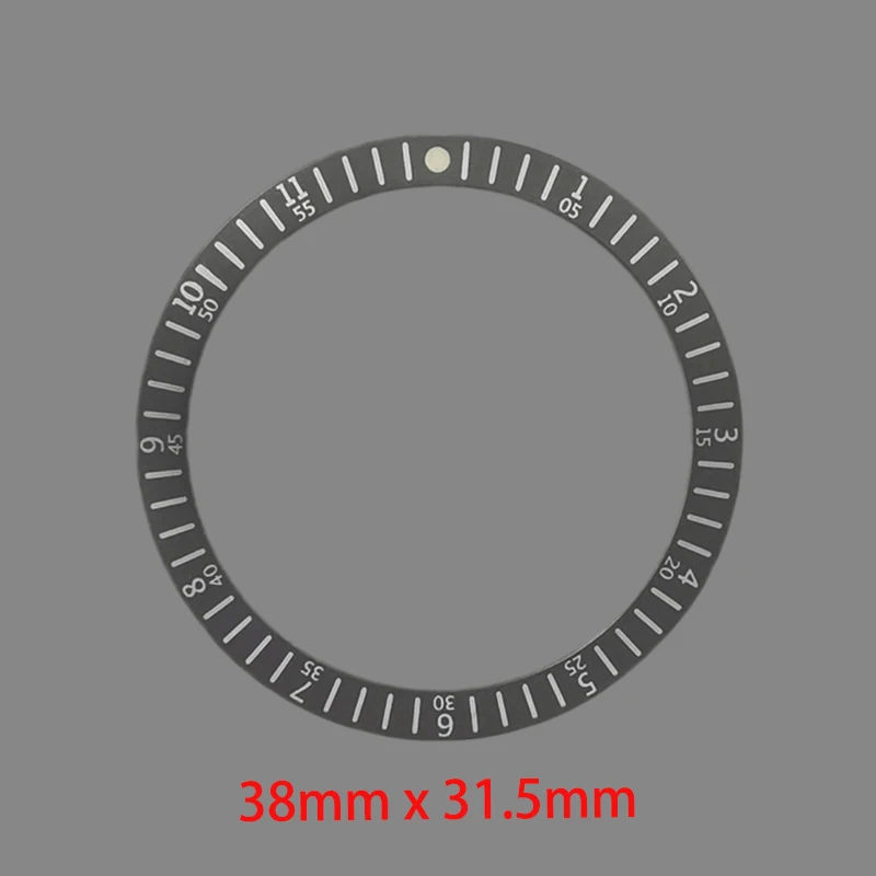 38mmx31.5mm Aluminium Flat Watch Bezel Insert Fits SKX007 SKX009 SRPD Case NH35 NH36 Movement Watch bezel rings Retrofit Parts