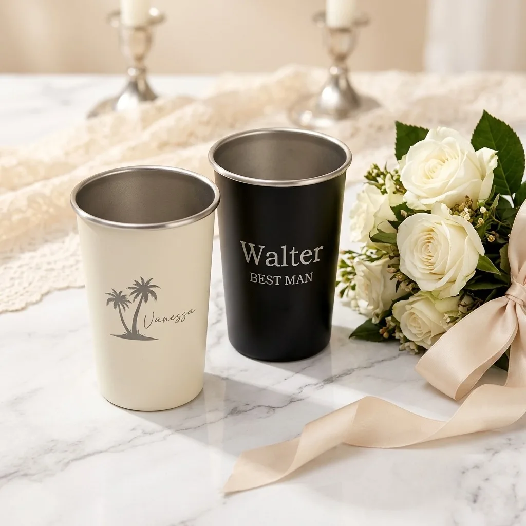 12oz Reusable Stainless Steel Camping Cup, Custom Engraved Metal Tumbler, Portable Outdoor Picnic Beverage Cup for Wine Coffee.