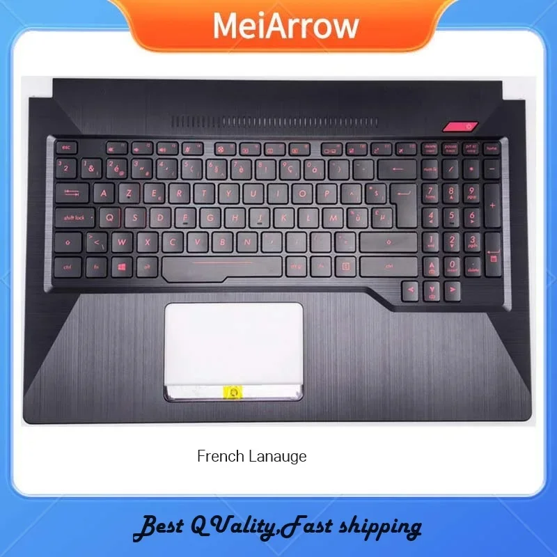 MEIARROW   New/org For ASUS FX503 FX503V FX503VM FX63 ZX63 FX63V Palmrest French Keyboard upper cover Backlight