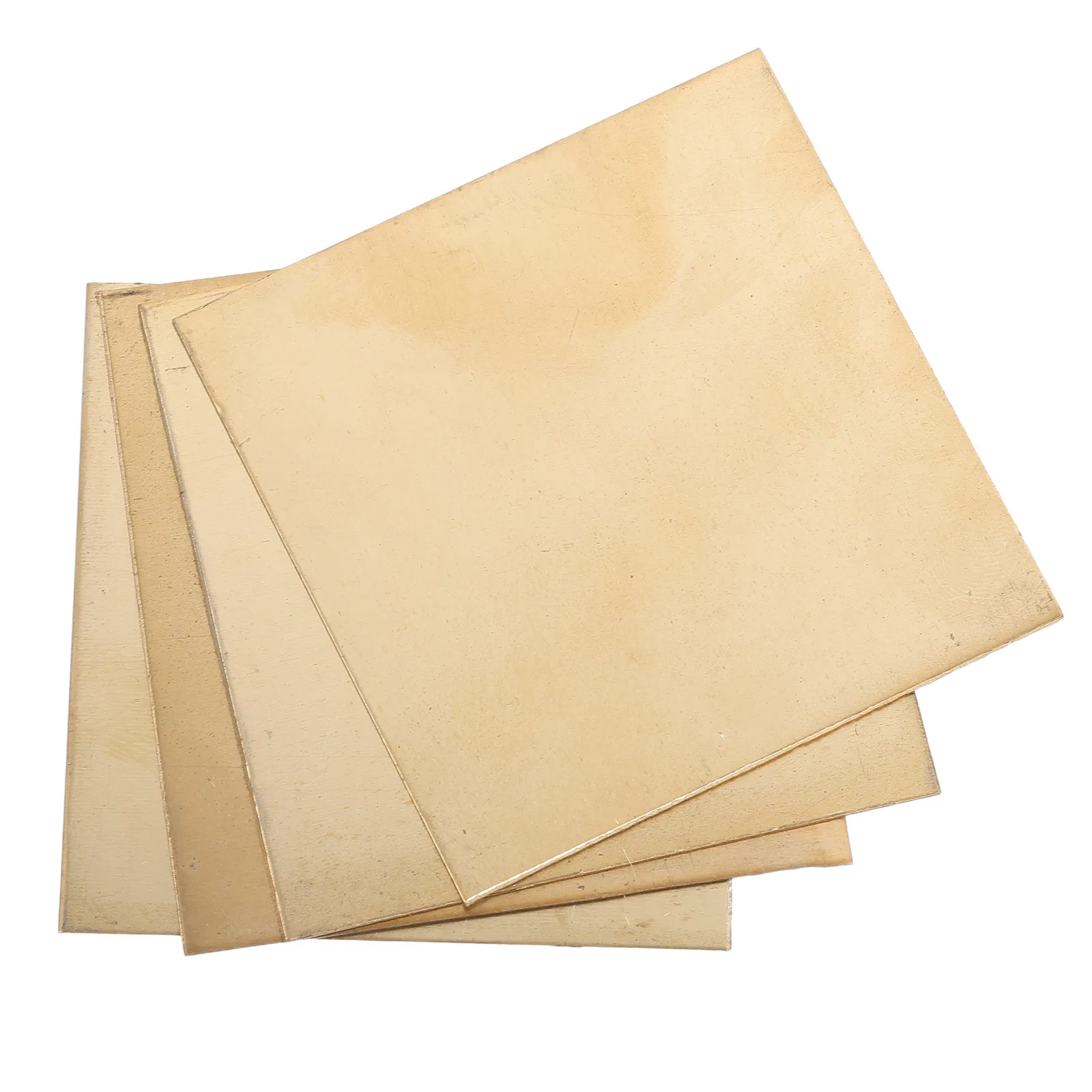 4Pcs Brass Sheet Name Plates Polished Thin Flat Metal Sheets Smooth Edge Raw Brass Sheet for Jewelry Crafts Engraving Decoration