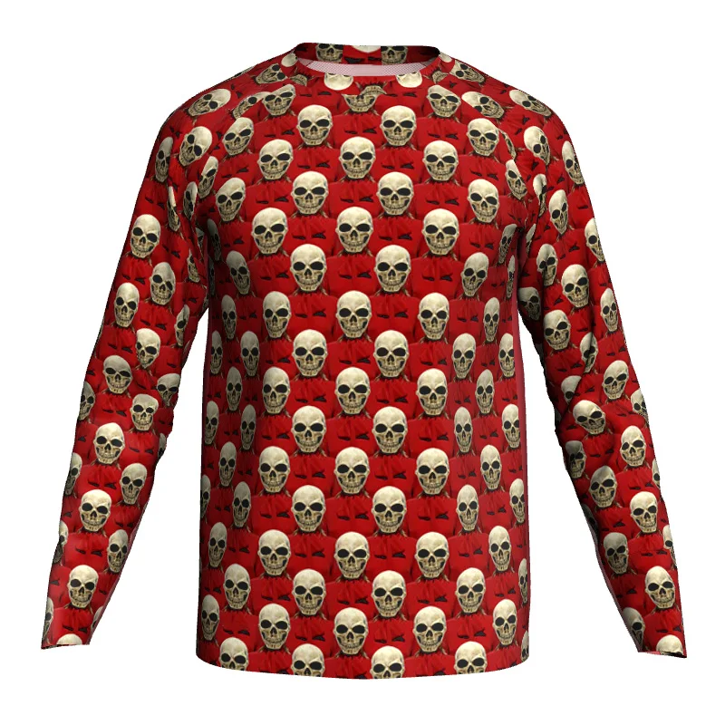 

Long Sleeve Skull Ghost Motocross Jersey, Road Cycling Jersey, Bike Clothes, Mountain Downhill Top, Sport Bib, Running Race