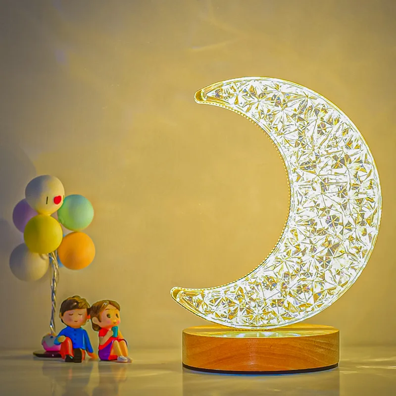 #For Creative ornament night lamp bedroom bedside l premium decorative deskp Internet celebrity ins gift l moon stars