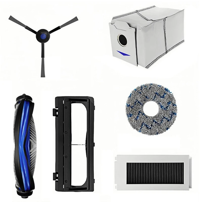 Kit de acessórios para ecovacs deebot n30 pro omni robô aspirador de pó escova lateral principal filtro hepa mop pano sacos de pó-AT64