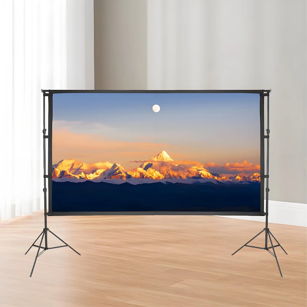 150 Inch 4:3 Portable Folding Movie Screen HD Crease-resist Indoor Outdoor Projector Screen For Home Theatre Office Electronics