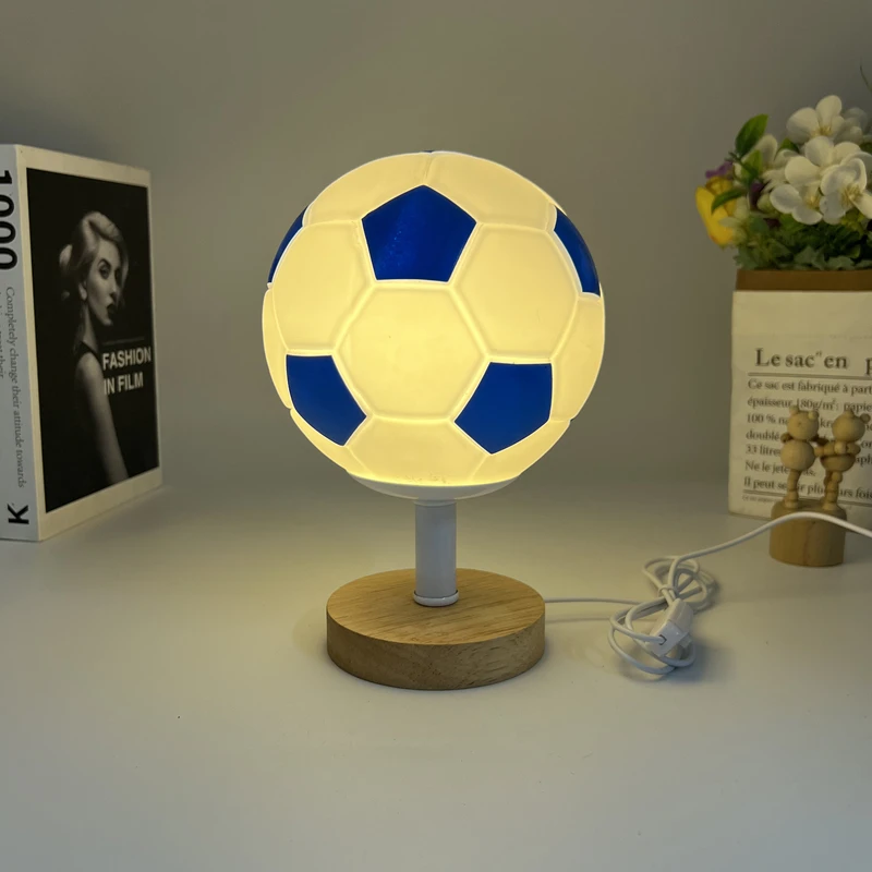 Imagem -06 - Bola de Futebol Forma Criativa Usb Table Lamp Decoração do Quarto Modern Desk Lamp Luzes Led para o Quarto Decoração de Casa