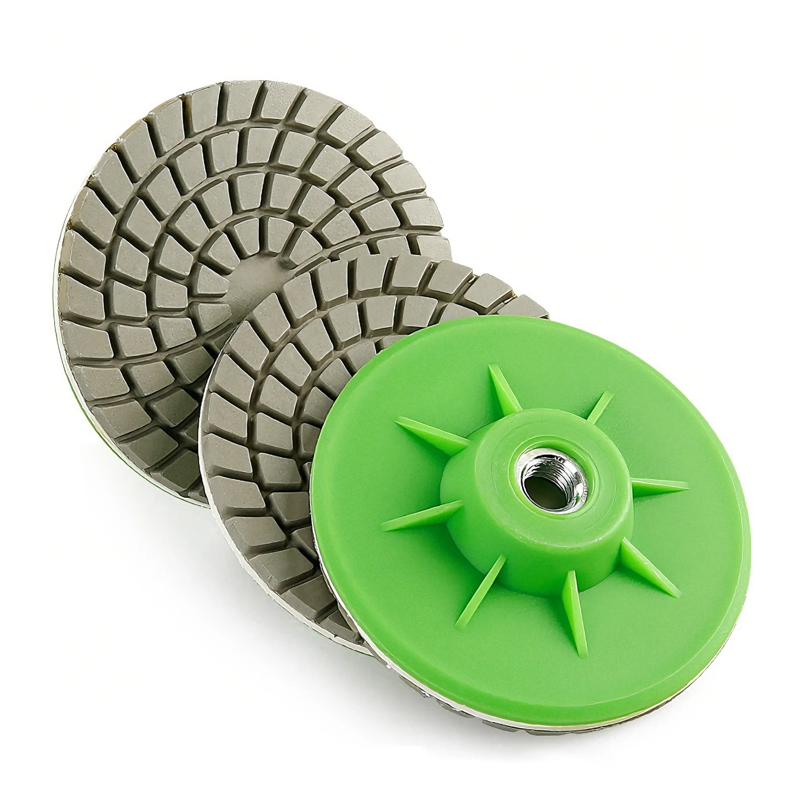 1/2pcs 3 Inch 80mm Integrated Diamond Polishing Pad M14 Thread Stone Grinding Disc for Marble Sintered Stone Tile Glass Grinding