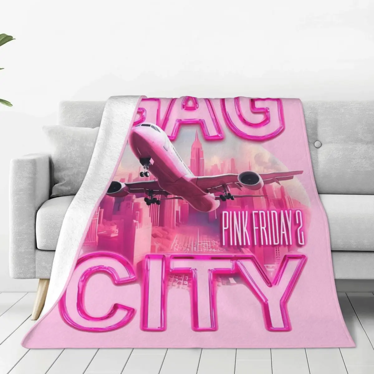 

Plane Nicki Minaj Queen Of Rap In Gag City Blanket Flannel Awesome Breathable Throw Blanket for Bed Sofa Textile Decor