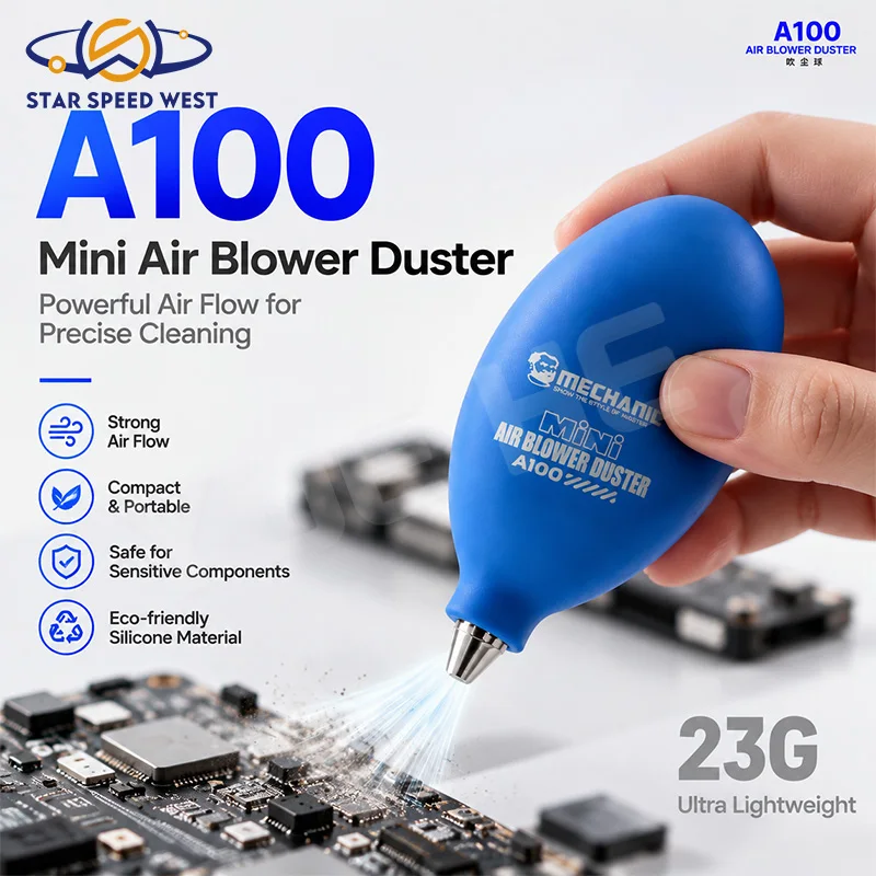MECHANIC A100 Mini Air Blower Duster Soft Silicone Compact Size Powerful Wind for Keyboard Motherboard Camera Phone Cleaning