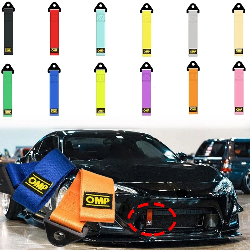 1/2 PCS 26cm High Strength Racing Tow Strap, Car Decorative Tow Rope, Bumper Trailer Belt