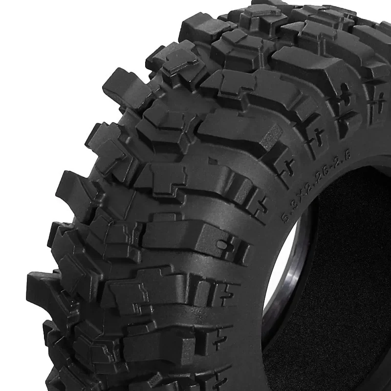 2,6 Zoll Crawler-Reifen 132 x 58 mm Gummireifen Geschenkschaum für 1/7 1/8 1/10 RC Car Ralaro Ryft Yikong Axial TRXS SCX10 Yeti Capra