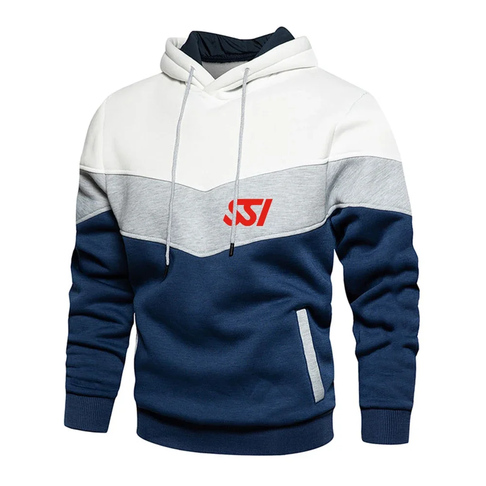 

2024 New Man's Fashion Scuba Diving Dive SSI Printing Three-Color Stitching Pullover Cotton Comfortable All-Match Tracksuit Tops