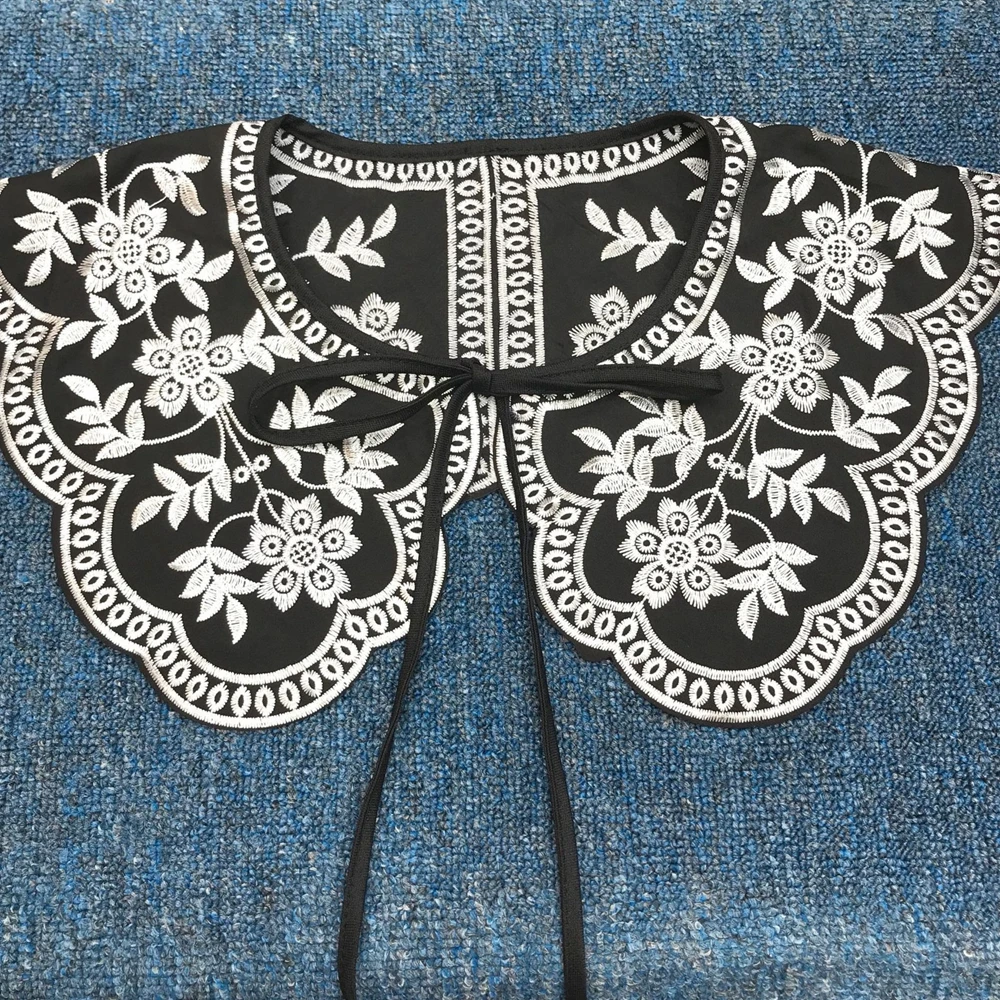 Decorative Detachable Embroidered Applique Girl Shawl Clothing Decoration Fake Collar Lace Neckline Apparel Sewing