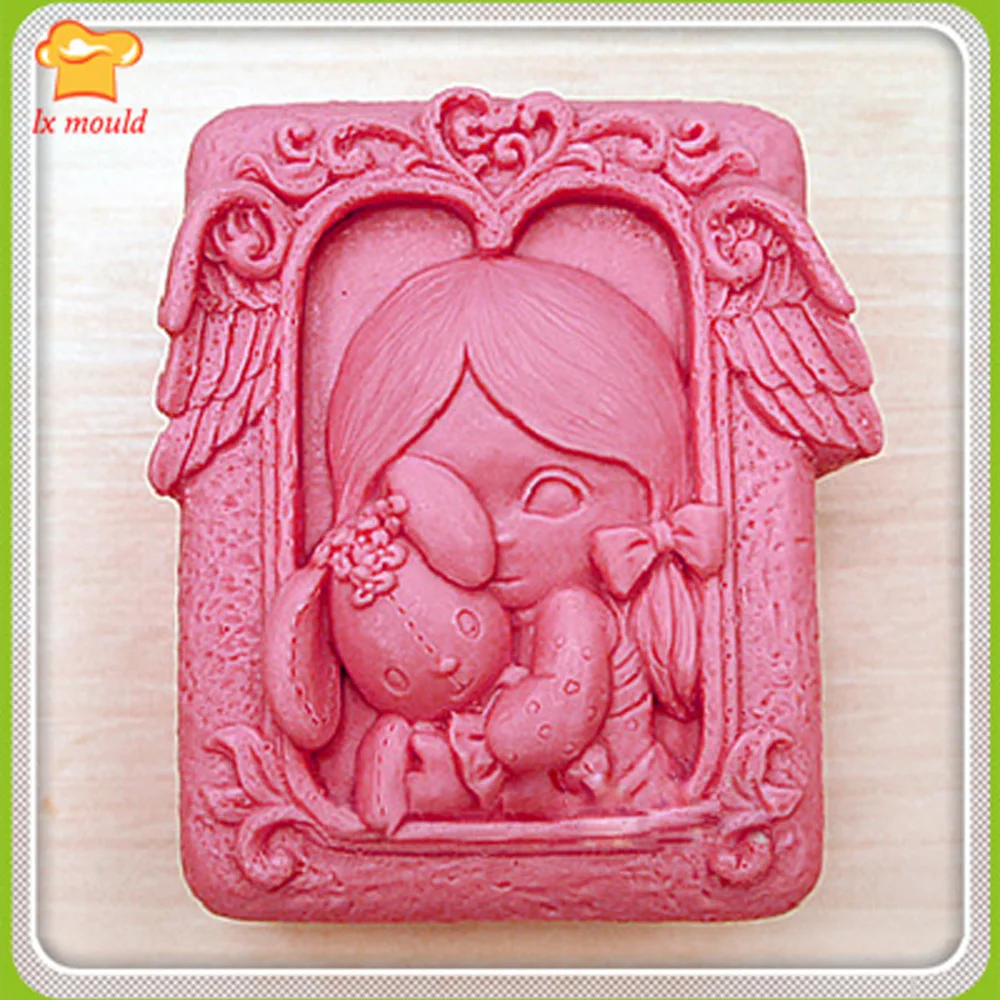 Photo Frame Angel Silicone Mold Gummy Cake Chocolate Baking Decoration DIY Crafts Handmade Soap Molds Hug Bear Girl