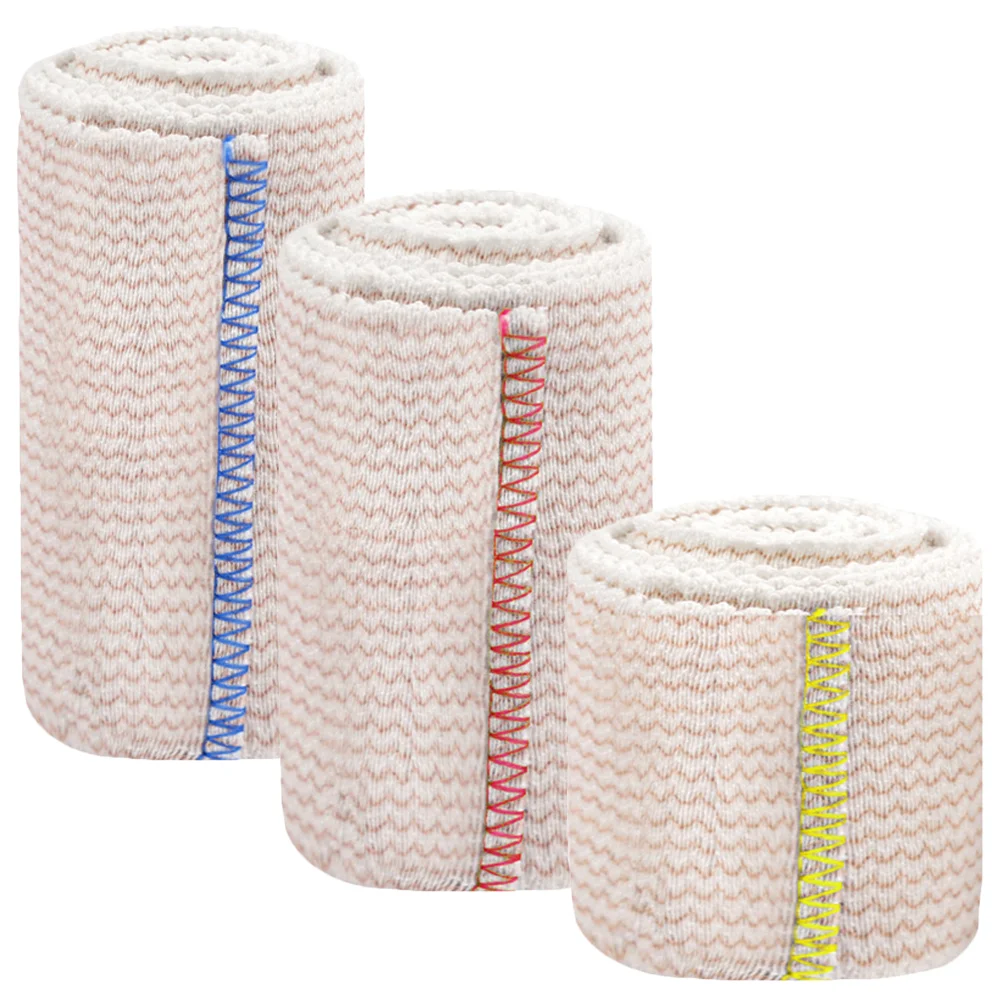 

3 Rolls Sports Herringbone Stripe Elastic Bandage Breathable Strap 3pcs Tape Skin Cotton Yarn Thigh Wrap Compression