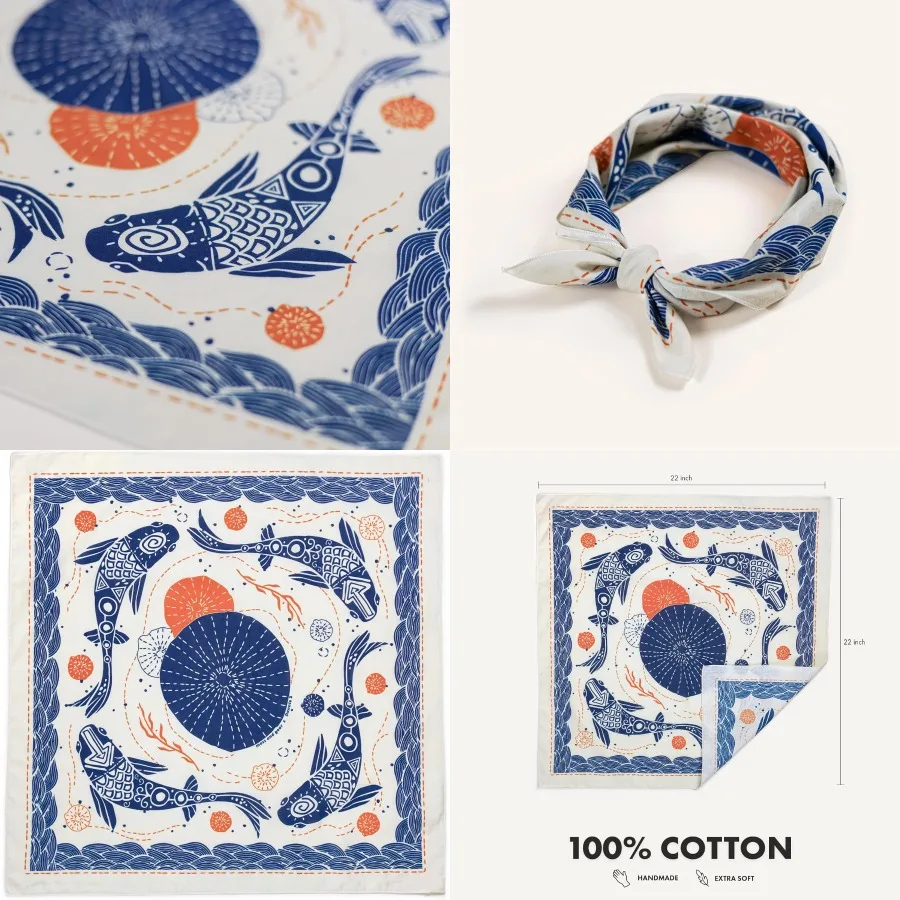 وشاح باندانا 100 قطن بملمس ناعم للغاية مثالي للمغامرات الخارجية والملابس غير الرسمية وتصفيف الأزياء لكل من الرجال