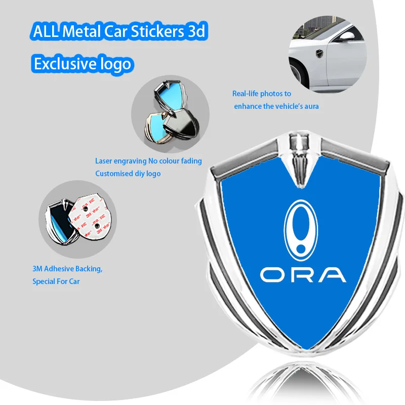 

For Changcheng Ora 03 05 06 07 Good Cat 2024 2025 Accessories Car Body 3D Metal Shield Decorative Sticker Modification Badge
