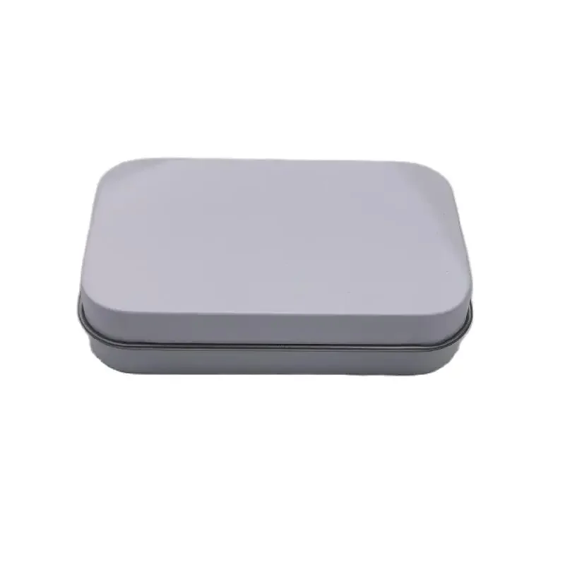 サイズ: 95*60*21 ミリメートル小さな長方形ブリキ箱ダブルホワイトカラーブリキ包装ブリキミントコーティングケースボックスキャンディーメタル