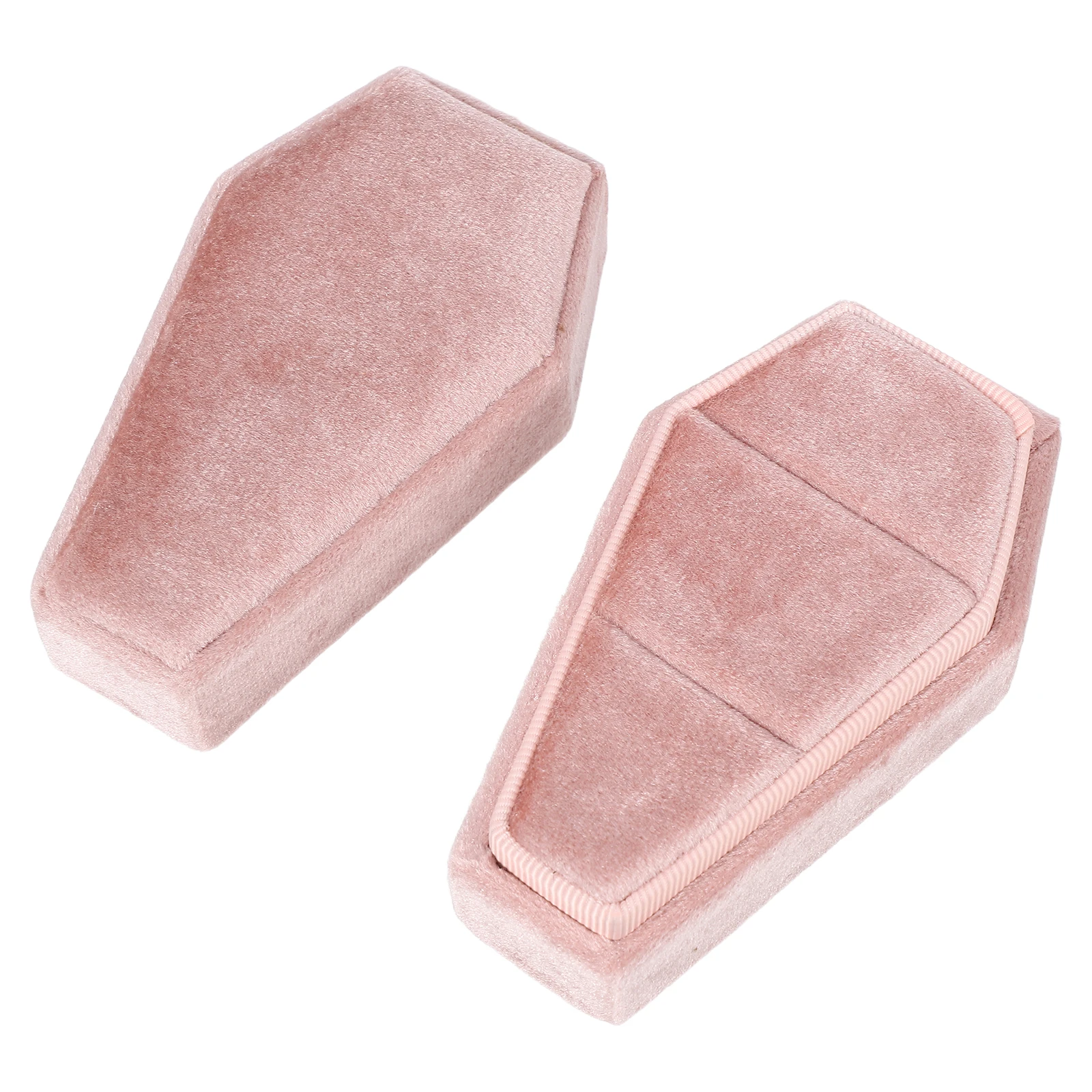 

Gothic Coffin Shaped Ring Jewelry Storage Holder For Wedding Proposal Small Organizer Earring Case Bridal Display Retro Travel