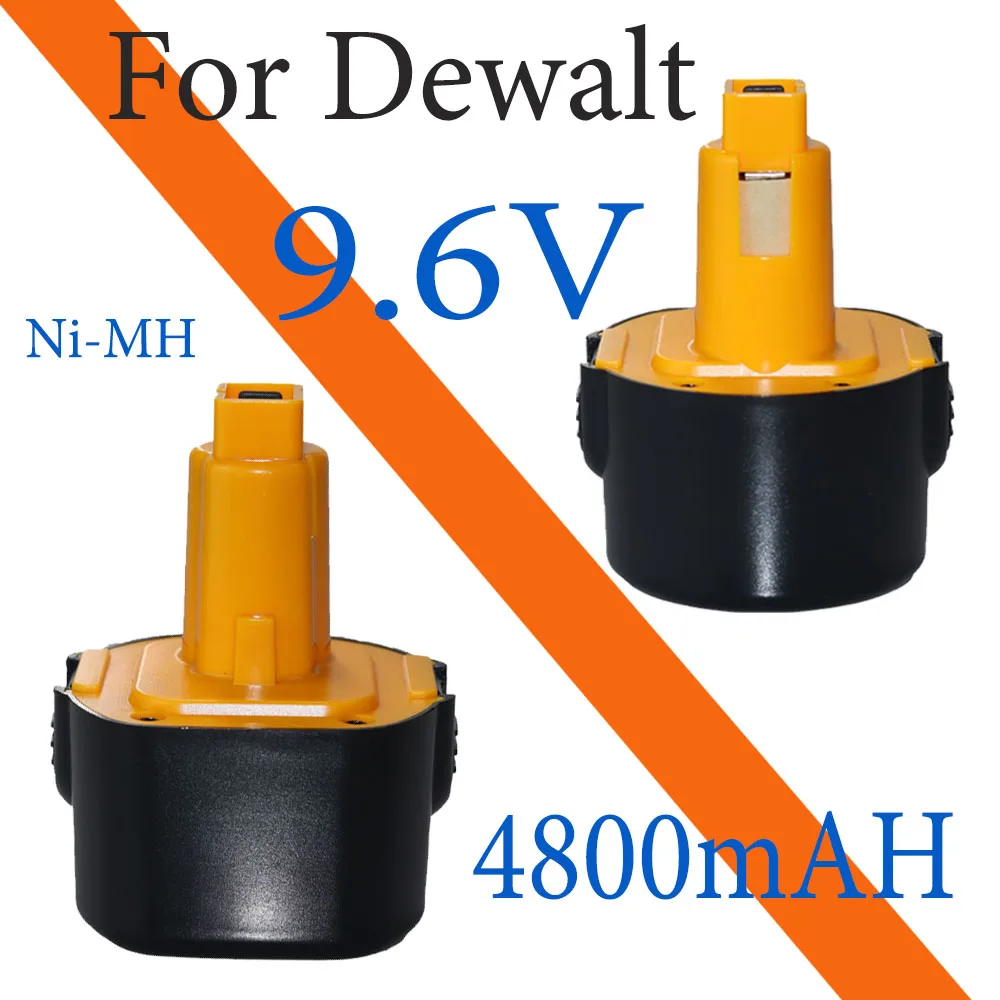 

Replacement battery ni-mh 9.6V 4800mAh compatible with Dewalt DE9061 DE9062 DW9061 DW9062 DE9036 DW911 DW921 DW9614 DW050