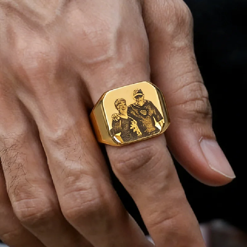 

Модные ювелирные изделия на заказ, квадратное мужское кольцо из нержавеющей стали, юбилей, свадьба, индивидуальный подарок для вечеринки, трендовые ювелирные изделия на палец, аксессуары