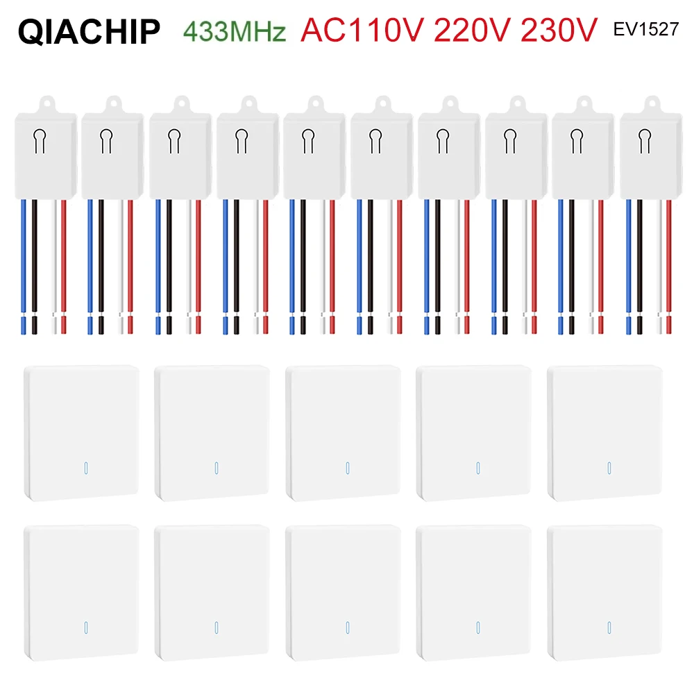 433Mhz Wireless Switch Smart Home Light/LED/Lamp Universal Breaker AC110V220V Remote Control RF Relay Receiver Wall Panel Switch