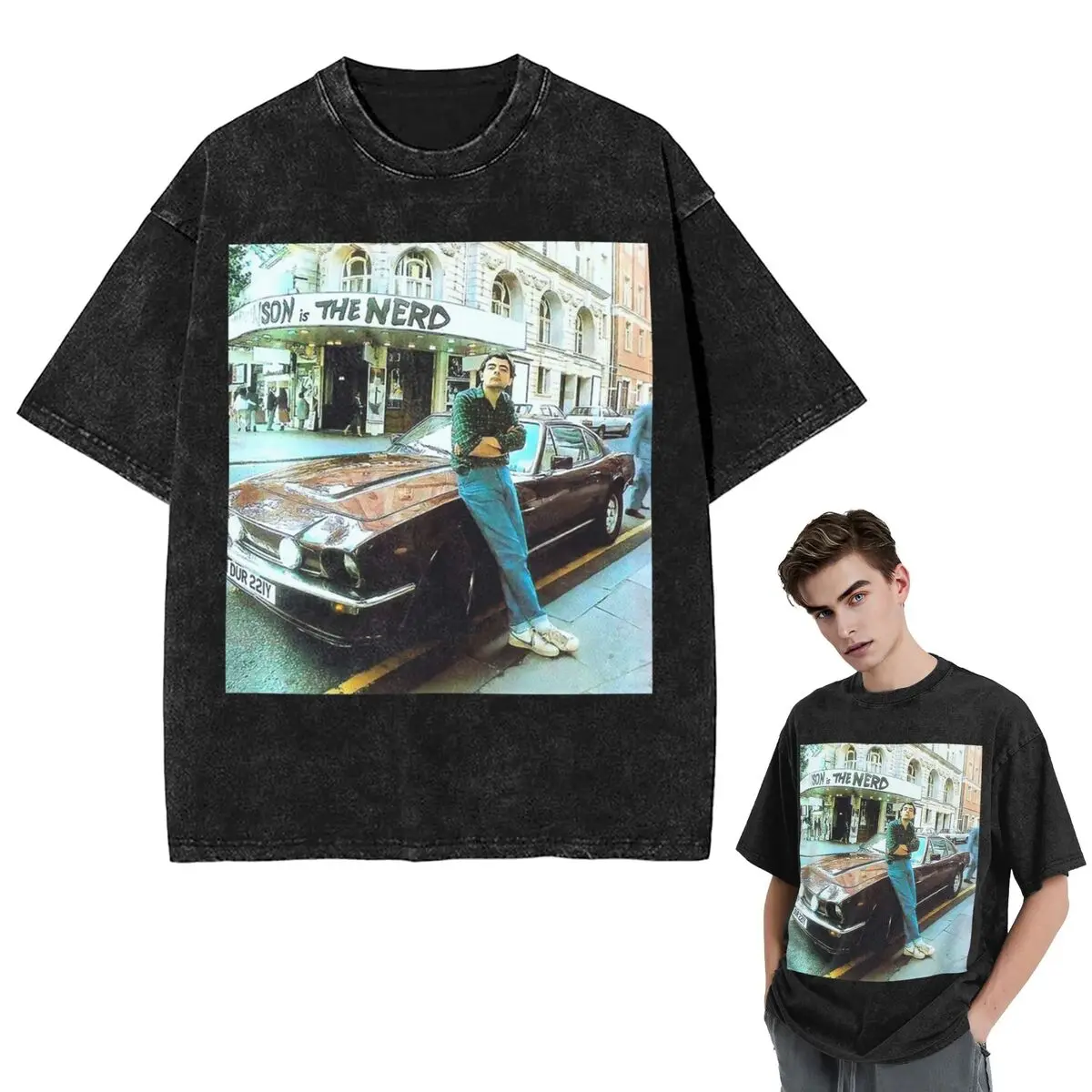 

Streetwear T-Shirts Vintage Cool Rowan Atkinson Aka Mr Bean Washed T Shirt Short Sleeve Hip Hop T-Shirt Tops Tees for Men Women