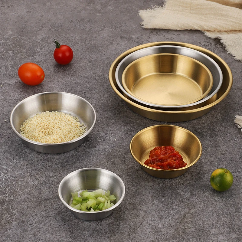  304 Stainless Steel Kitchen Sauce Cup Ketchup Dipping Bowl Appetizer Plates Kitchen Dining Accessories