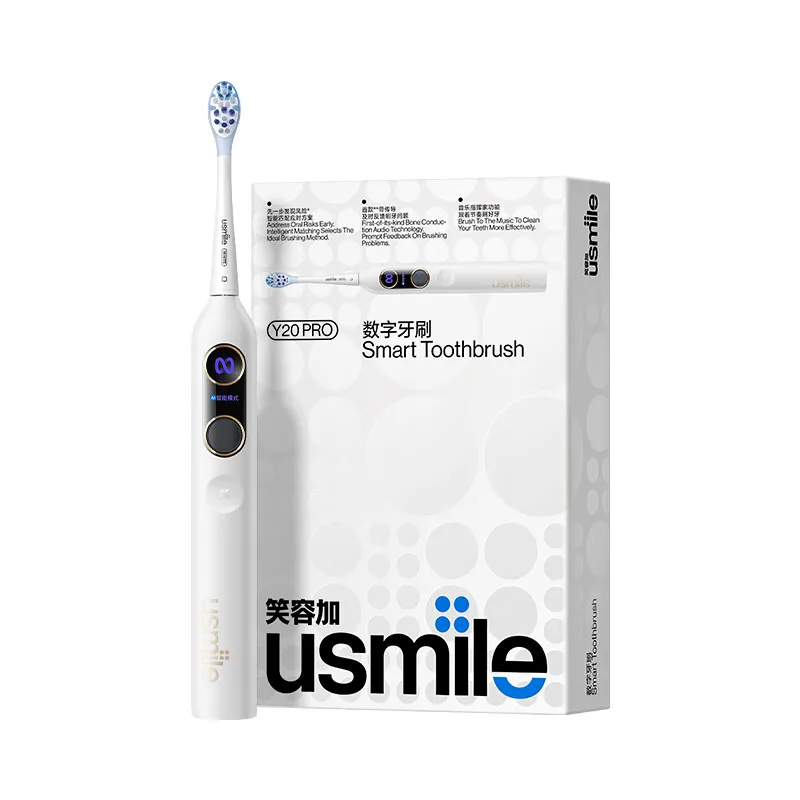 Usmile Y20 PRO electric toothbrush with sound wave damping and intelligent display screen for efficient cleaning