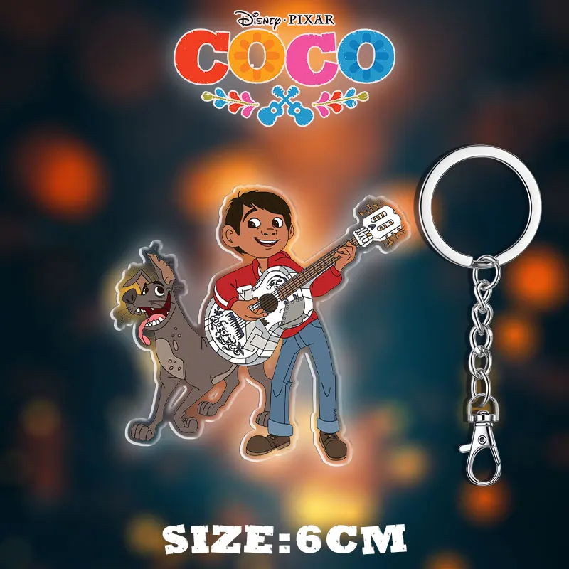 6cm Coco Acrylic Sheet Keychain Hé‌ctor Rivera Miguel Riveras Anime Keybag Pendant Acrylic Accessories Inlaid Buckle Gifts