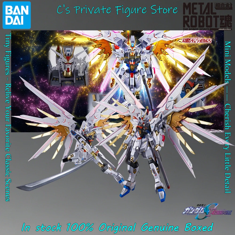 In Stock Bandai  Metal Robot Damashii Final Battle Ver Zgmf a 262Pd P Mighty Strike Freedom Gundam Figure Anime Acyion Model