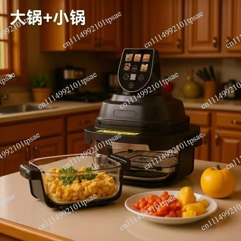 Cross-border color screen smart air fryer glass visual French fries machine electric oven European standard 110V