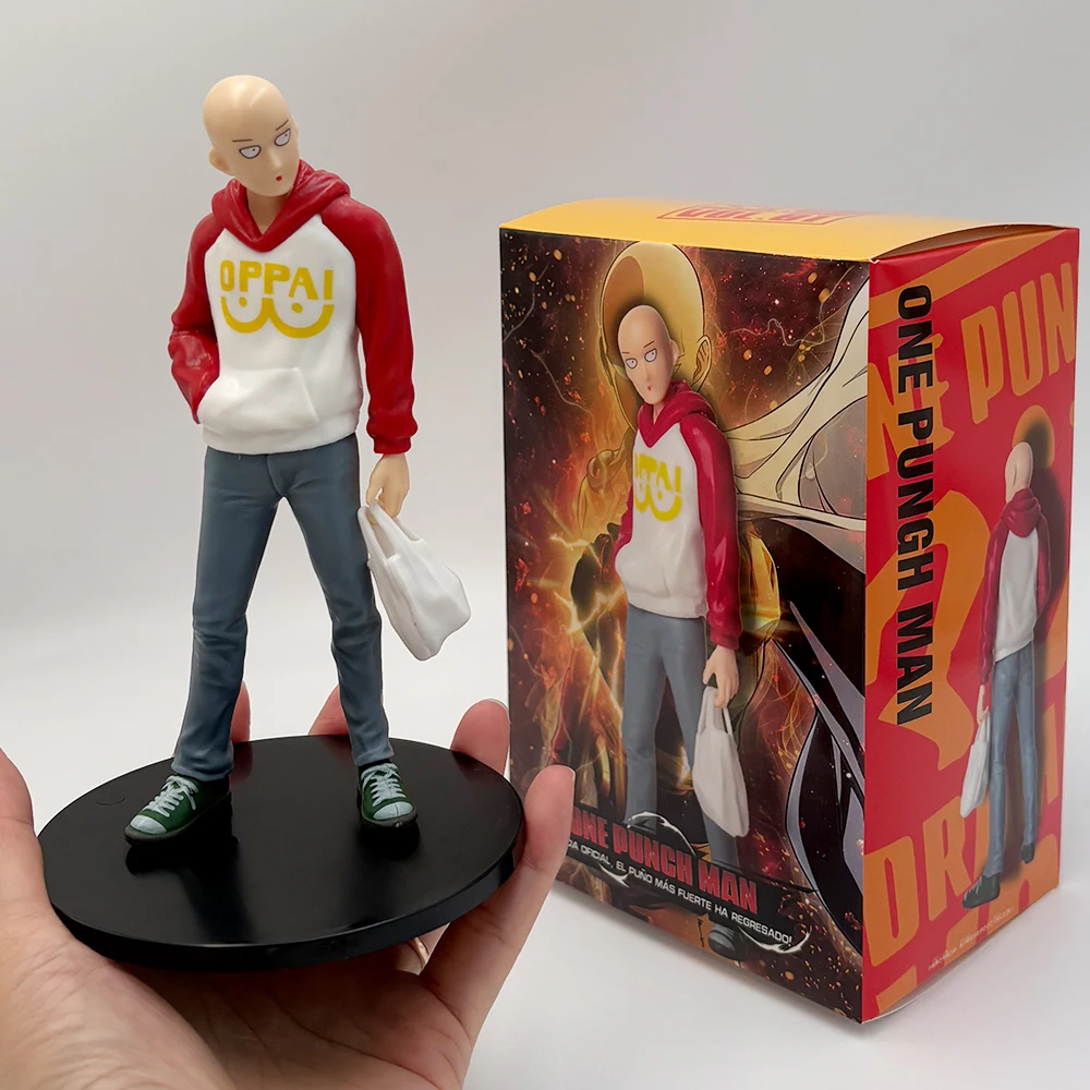 One Punch Saitama PVC Action Figure 16cm One Punch Man Engraçado Coletar Modelo Brinquedos Presente