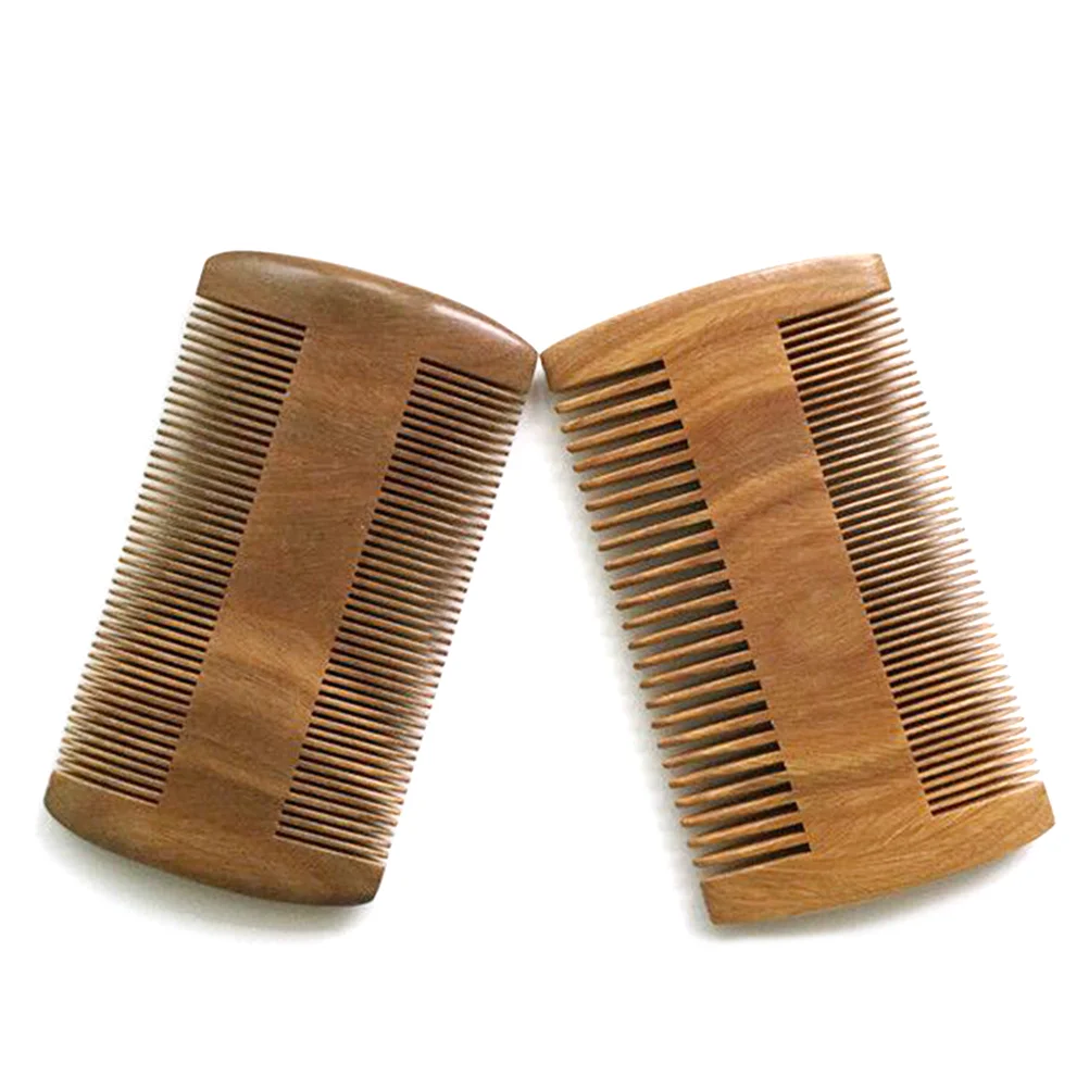 10cm Dual Sided Sandalwood Hair Beard Comb Natural Wooden Hairbrush for Relaxation Sturdy Comfortable Travel Friendly