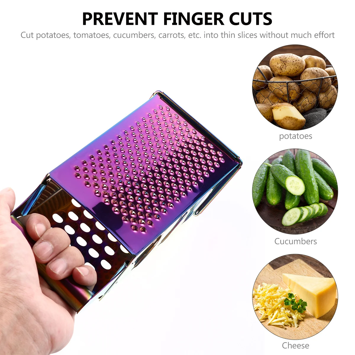 

Stainless Steel Peeler Cooking Slicer For Vegetables Safe Grip Handle Kitchen Grater Practical Box Chopper Tools
