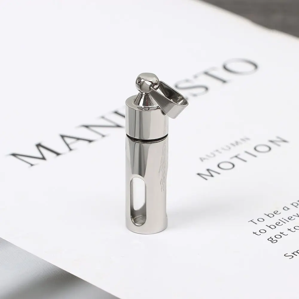 Unisex Memorial Gift Fashion Jewelry Perfume Vial Pendant Cylinder Glass Tube Cremation Urns Wishing Bottle