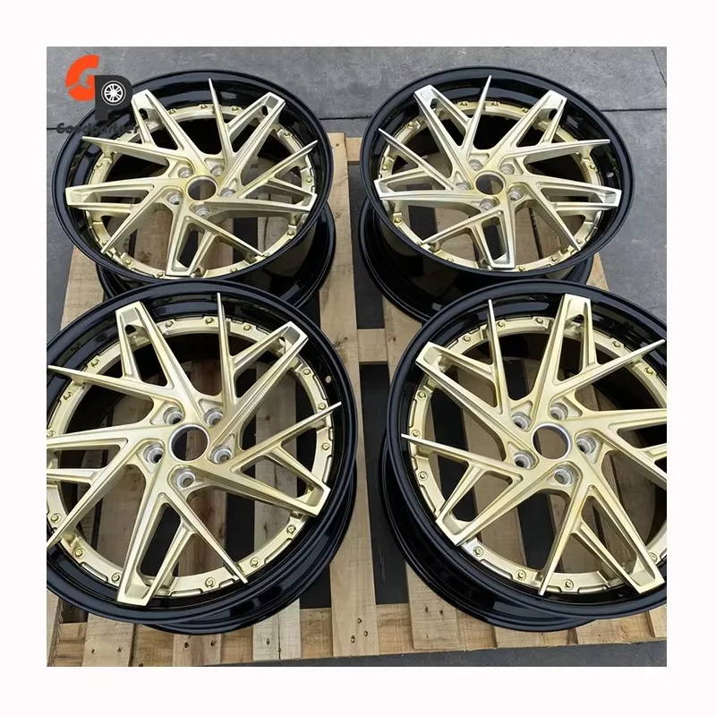 

Custom Forged Wheel Hub Black Gold 5X112 5X120 16 17 18 19 20 21 Inch 2 Piece Passenger Car Wheels