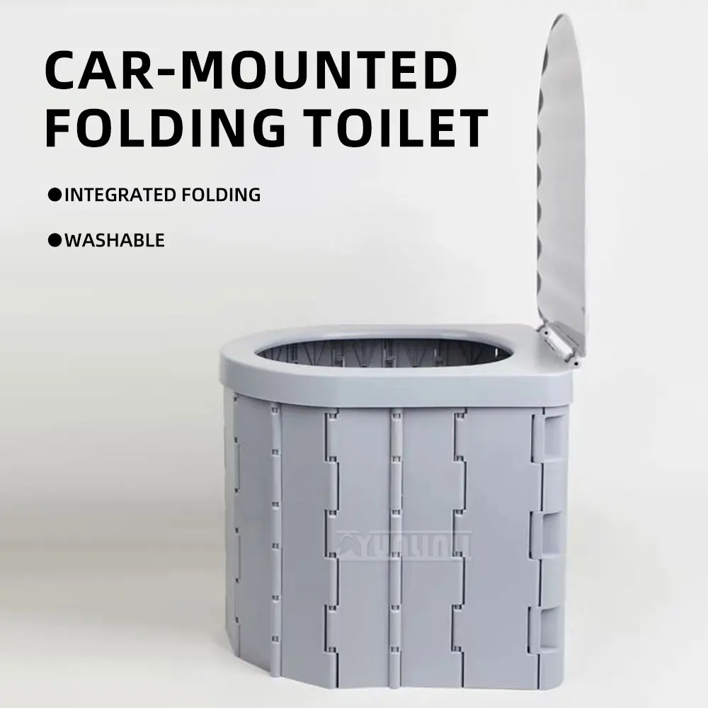 Portable Car Toilet Folding Camping Toilet with Water Wash for Outdoor Travel