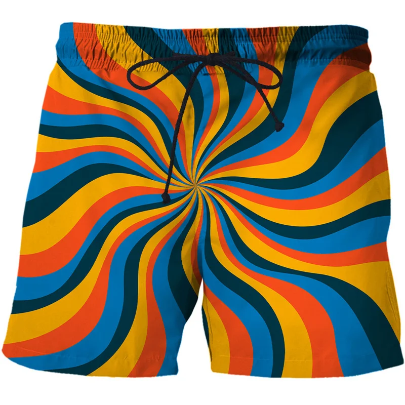 Dazzle Illusion Graphic Beach Shorts Pants Men 3D Printed Surf Board Shorts Summer Hawaii Swimsuit Swim Trunks Cool Ice Shorts