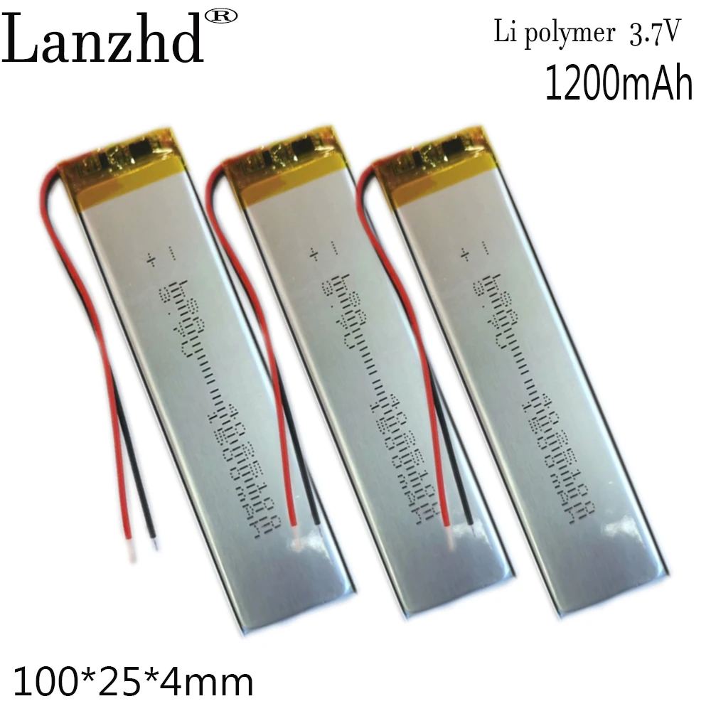 1-12 sztuk 3.7V 1200mAh 4025100 bateria litowo-polimerowa bateria litowo-litowa na światło szafkowe LED pasek świecący instrument testowy