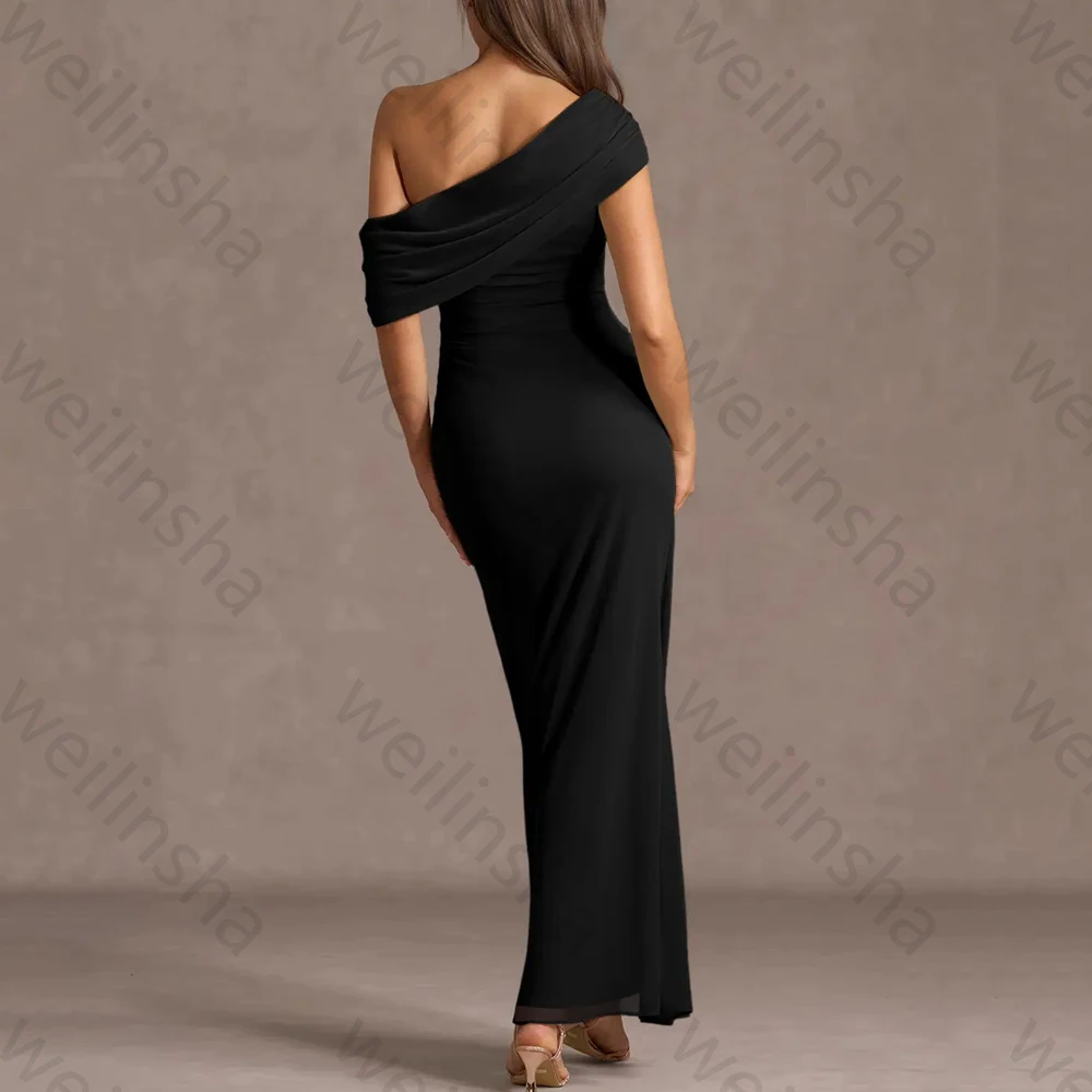 섹시한 원숄더 이브닝 드레스 우아한 플리츠 셀러브리티 롱 드레스 정교한 고품질 프로모션 파티 가운 여성 맞춤형