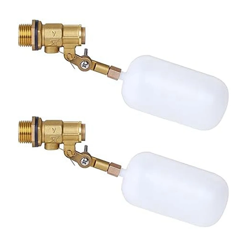 

2PCS 1/2 Inch Float Valve, For Pond Float Valve Shutoff Auto Fill Water Float Valve