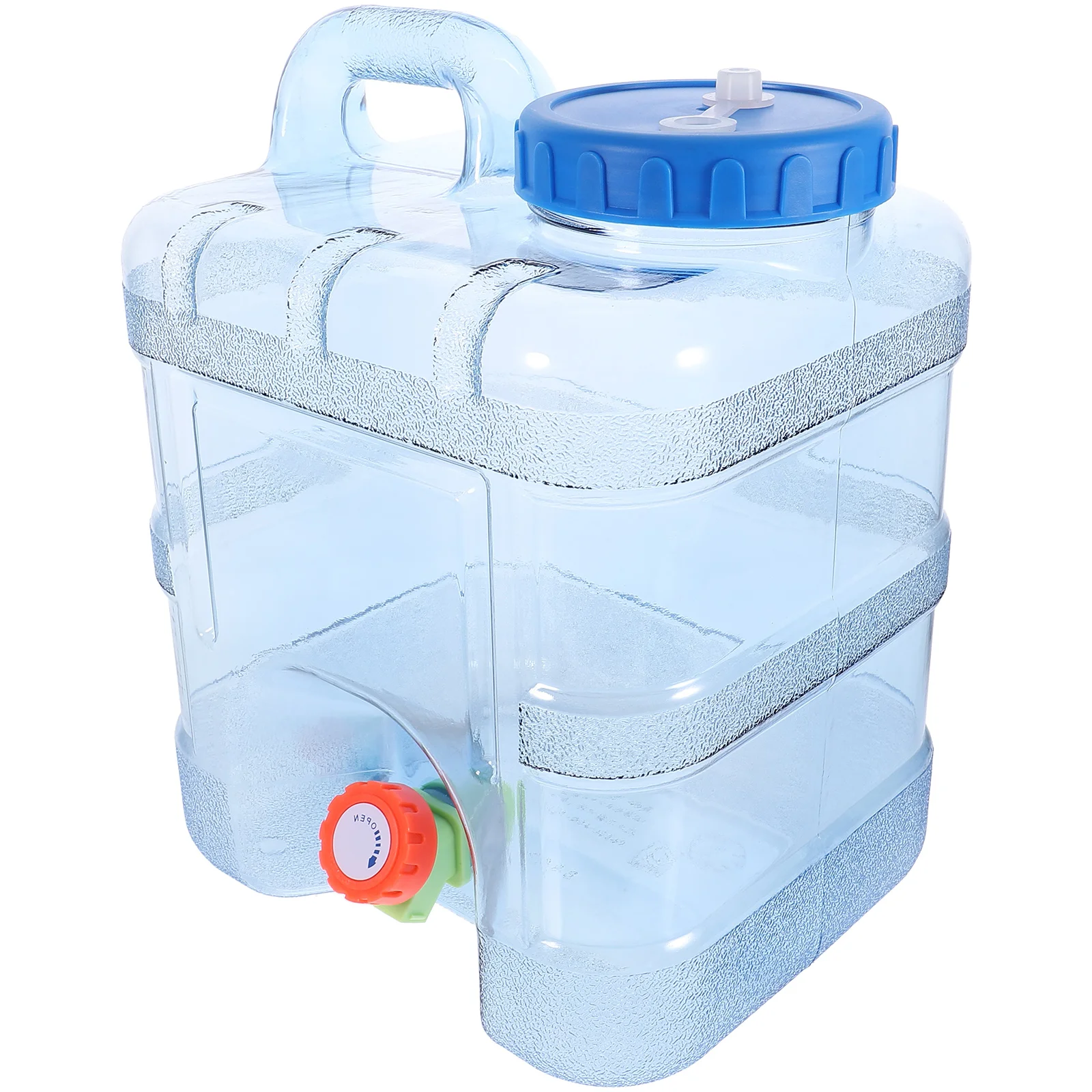 

10L PC Water Bucket Durable Water Jug Transparent Large Mouth Portable Camping Hiking Supply Storage Container