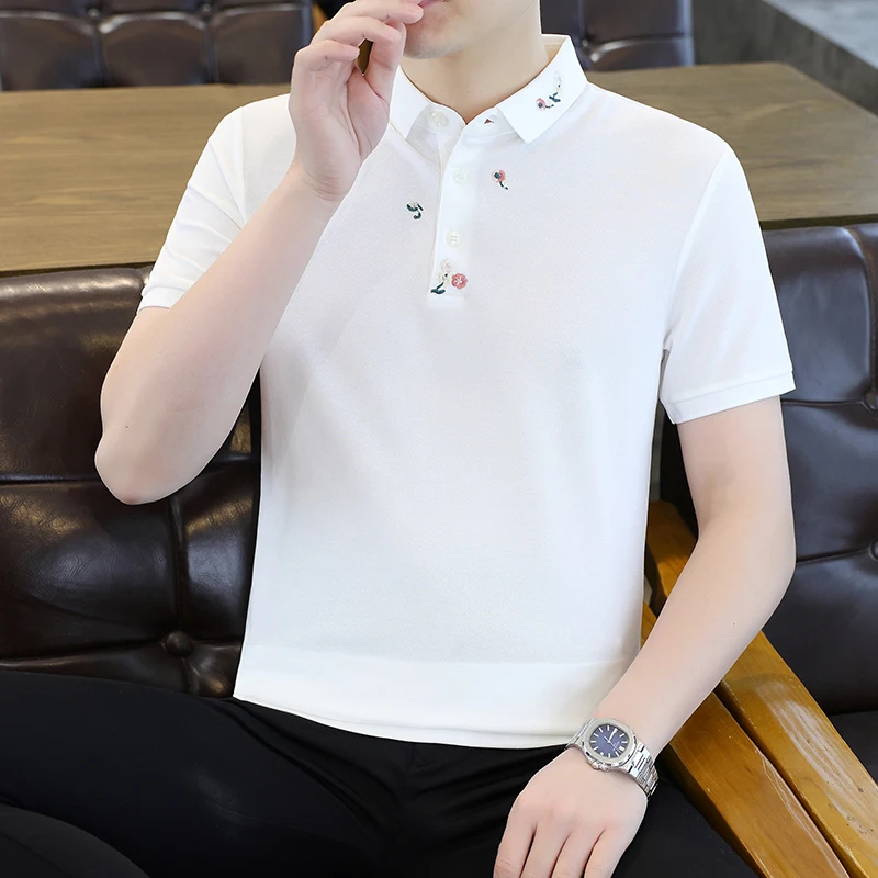 2026 Summer New Style Men's Short-Sleeved Fashion Casual T-Shirt, Slim-Fitting and Versatile Polo Shirt Top