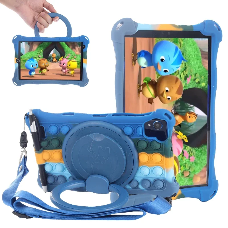 

Free Shoulder Strap + Stylus Pen For PRITOM Tronpad L8 Case 8" Tablet PC Soft Silicone Cover with 360 Rotative Bracelet