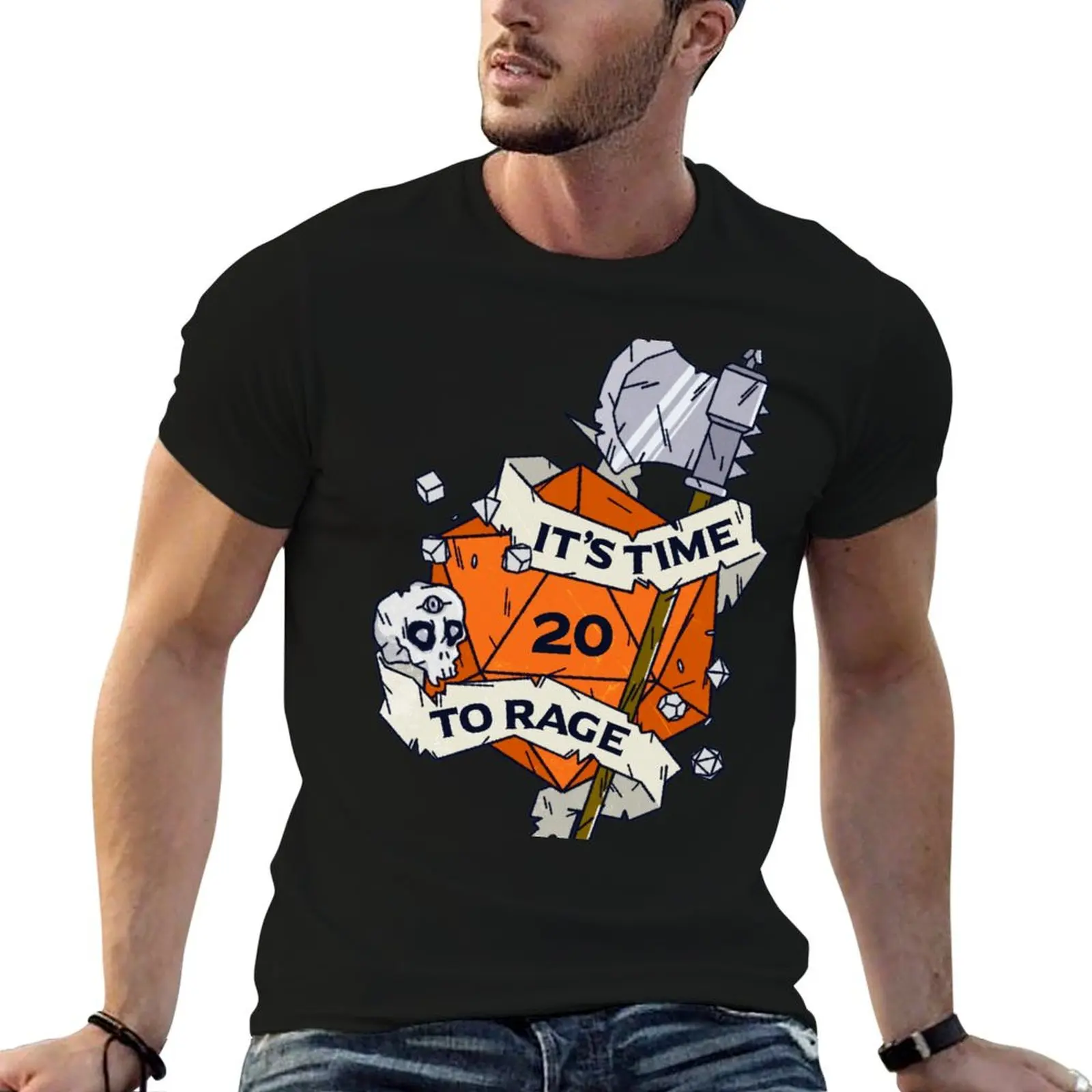 Tabletop RPG Barbarian - It's Time To Rage T-Shirt Dry Fit Athletic Short Sleeve Shirt