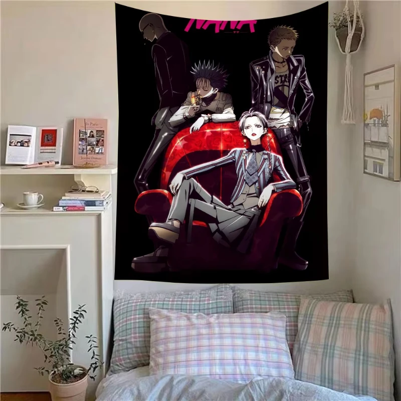 VIKAMA NANA Anime Tapestry Japanese Manga Fans Polyester Fiber Wall Hanging Bedroom Dormitory Home Decoration