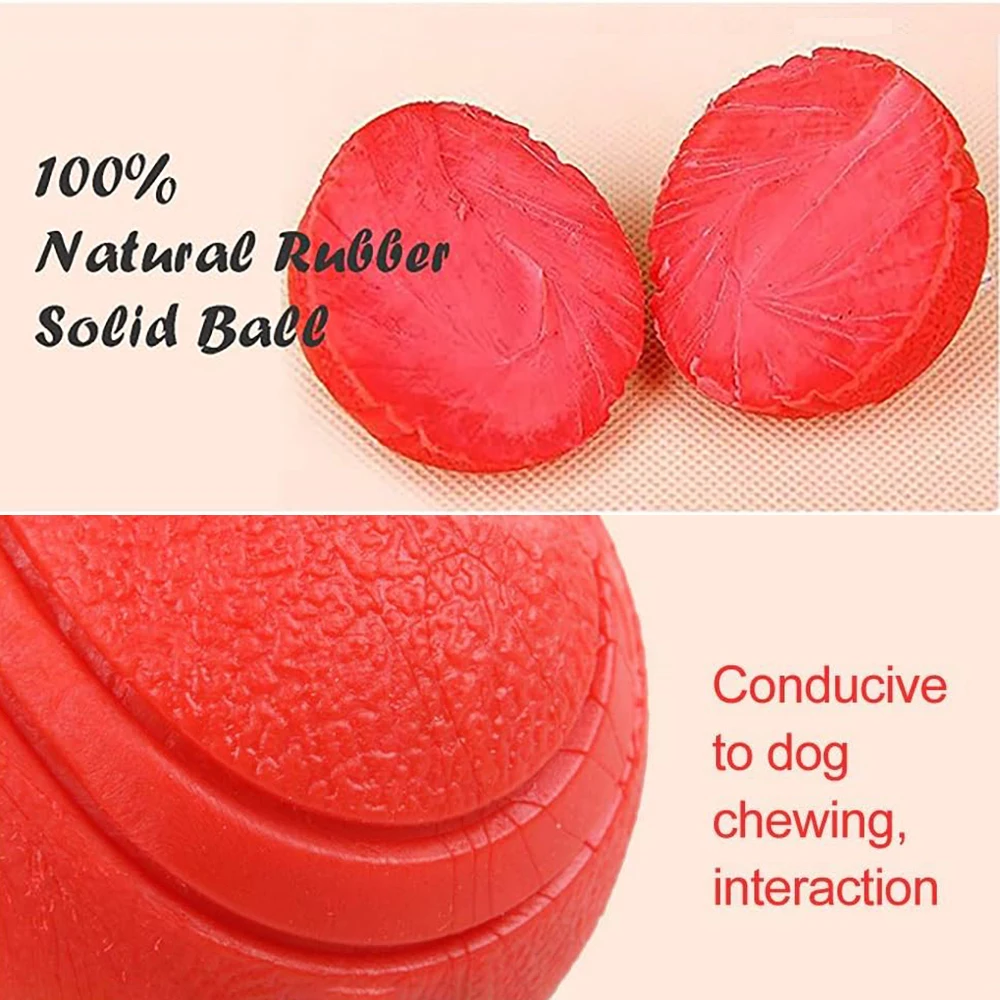 Dog Toy Ball Hard Rubber Solid Ball Non-Toxic Cleaning Teeth Durable To Chew And High Rebound Great Pet Play Training Supplies