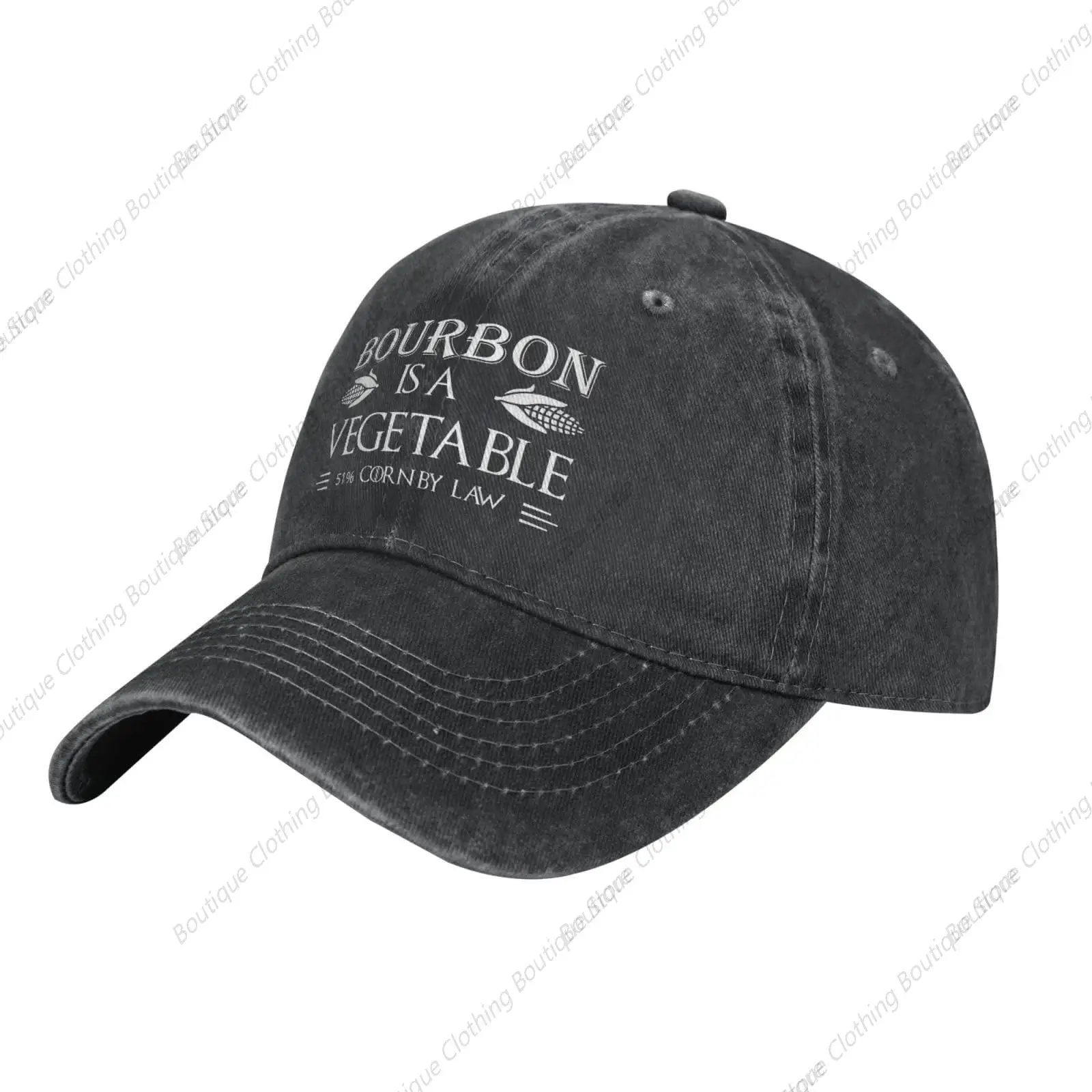 Sombrero divertido de Bourbon is A Vegetable para hombre, A la moda gorra de béisbol, color negro, 51%